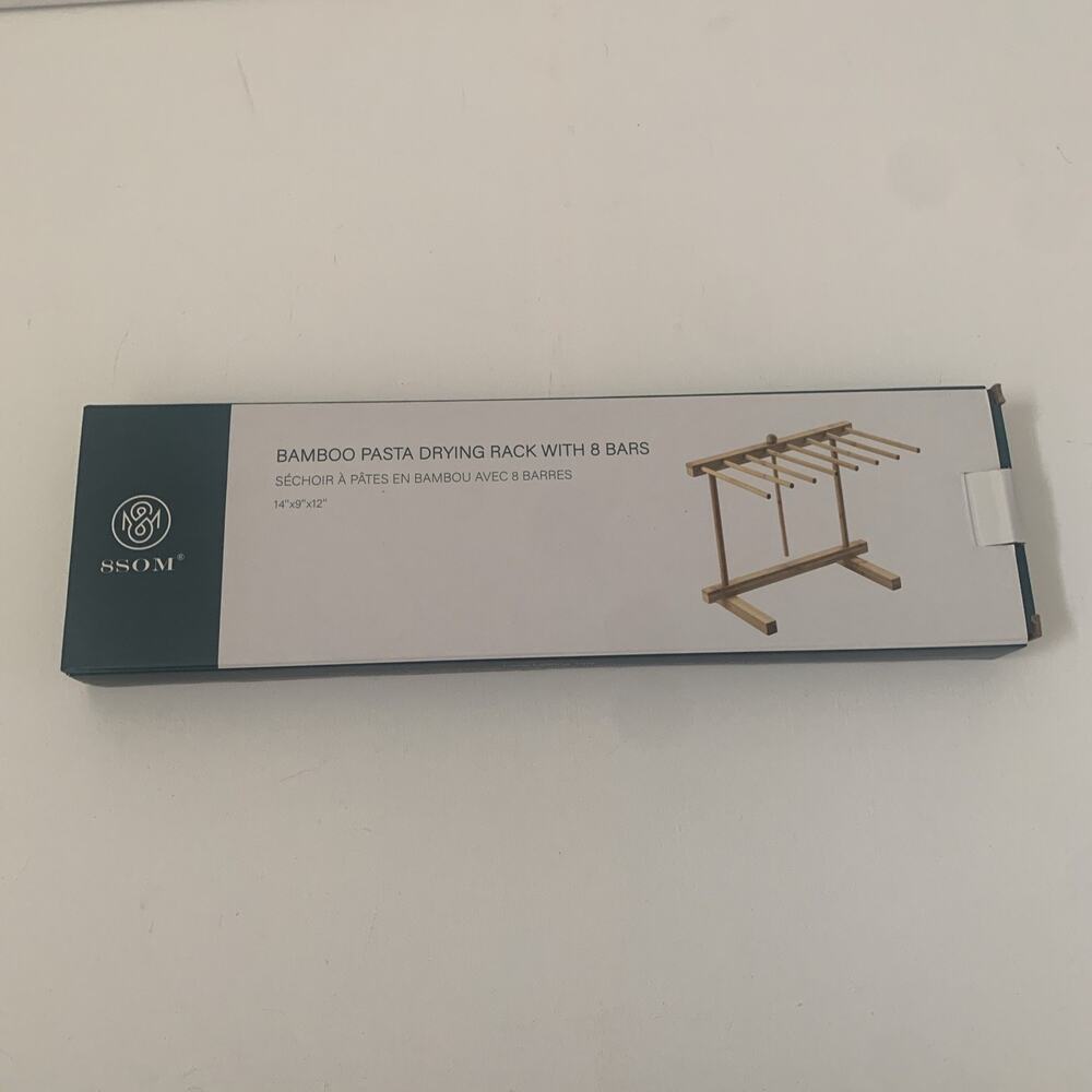 Bamboo Pasta Drying Rack With 8 Bars Size 14''x 9''x 12'' Brand New